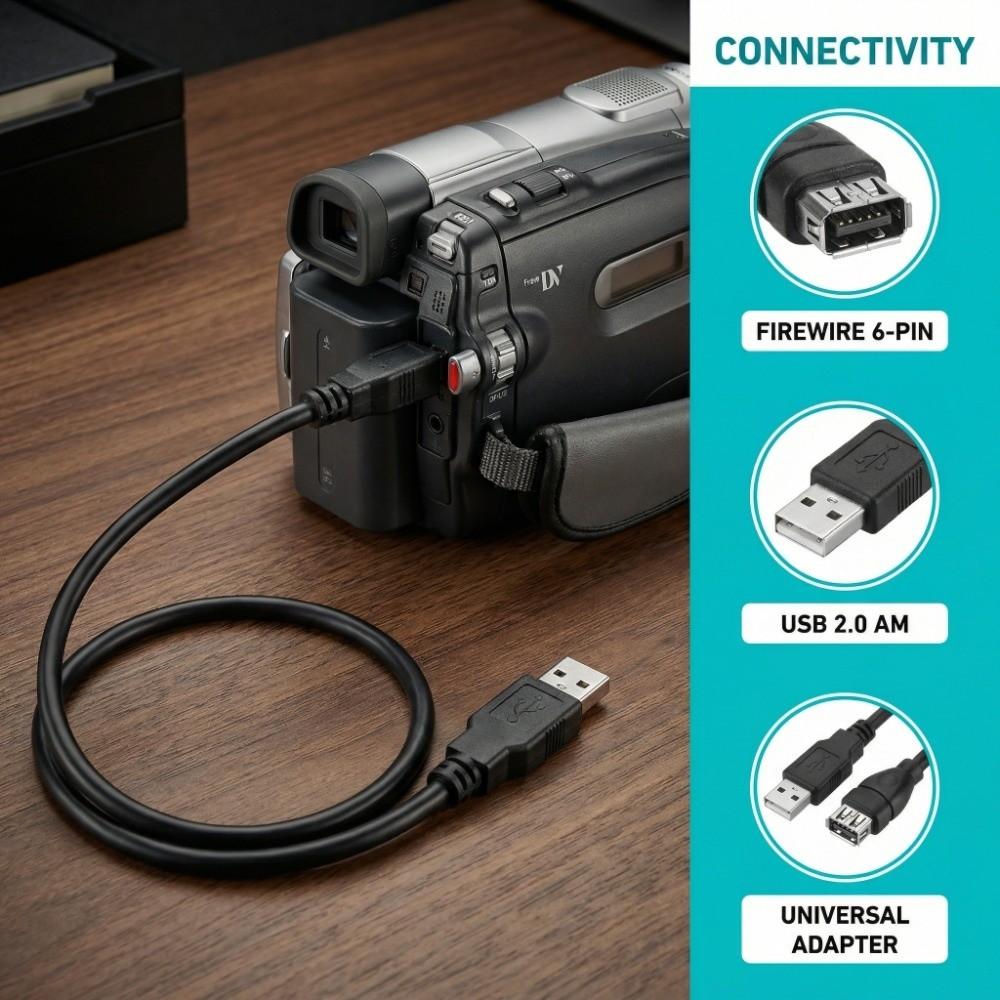 6 Pin Female To USB 2.0 AM Firewire 1394 Adapter Firewire To USB Cable  Video Camcorders