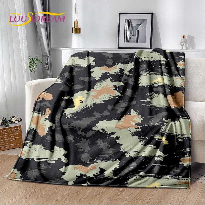 2025 Colorful Camo Green Camouflage Soft Blanket,Soft Throw Blanket for Home Bedroom Bed Sofa Picnic Travel Cover Child Gift