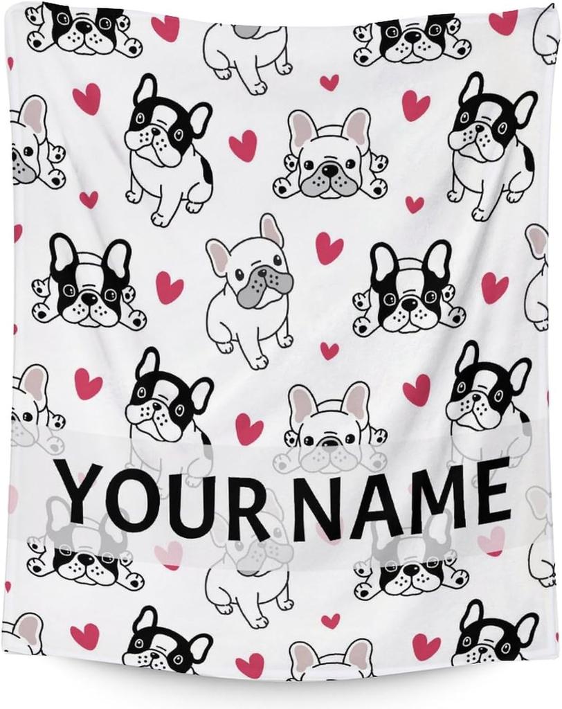 French Bulldog Blanket for Kids  Soft Plush Throw x Twin Size  Cute Dog Gift for Bed Couch  Living Room