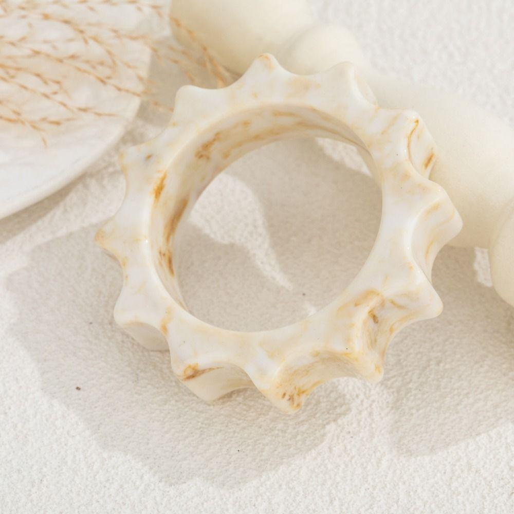 Wave Wide Resin Bracelet Bangles Square Retro Hand Ring Unique Chunky Bracelets  Girls