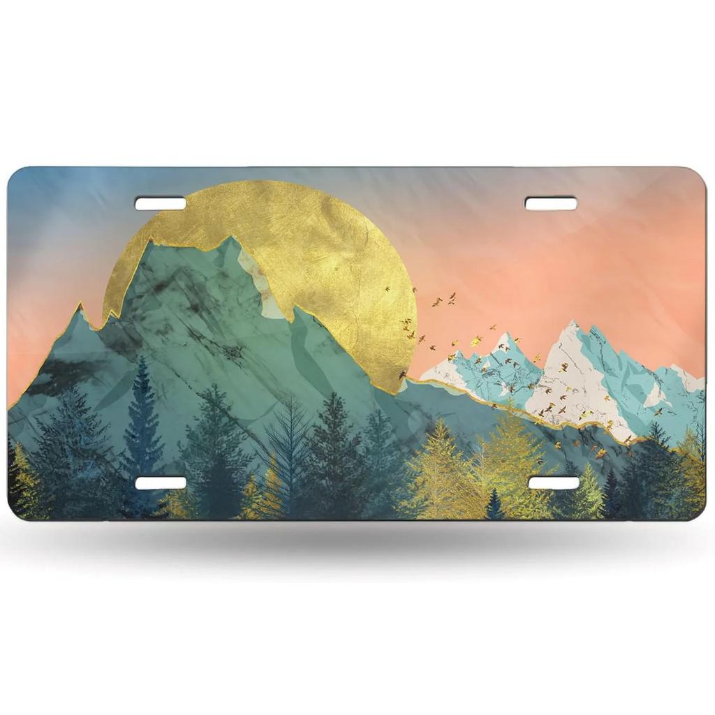 Vintage Plaque Landscape Mountain Beach License Plate Vanity Novelty Metal Tin Sign Garage Bar Pub Club Home Wall Decor XInch