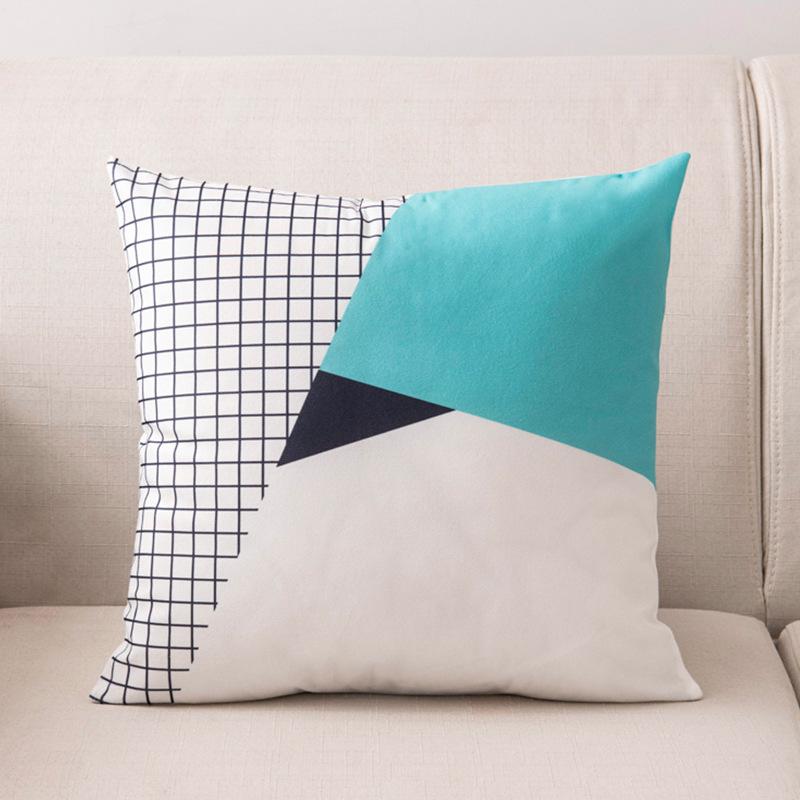 45x45cm Nordic Ins Cartoon Printing Square Pillowcase Living Room Sofa Office Seat Cushion Cover Home Decoration