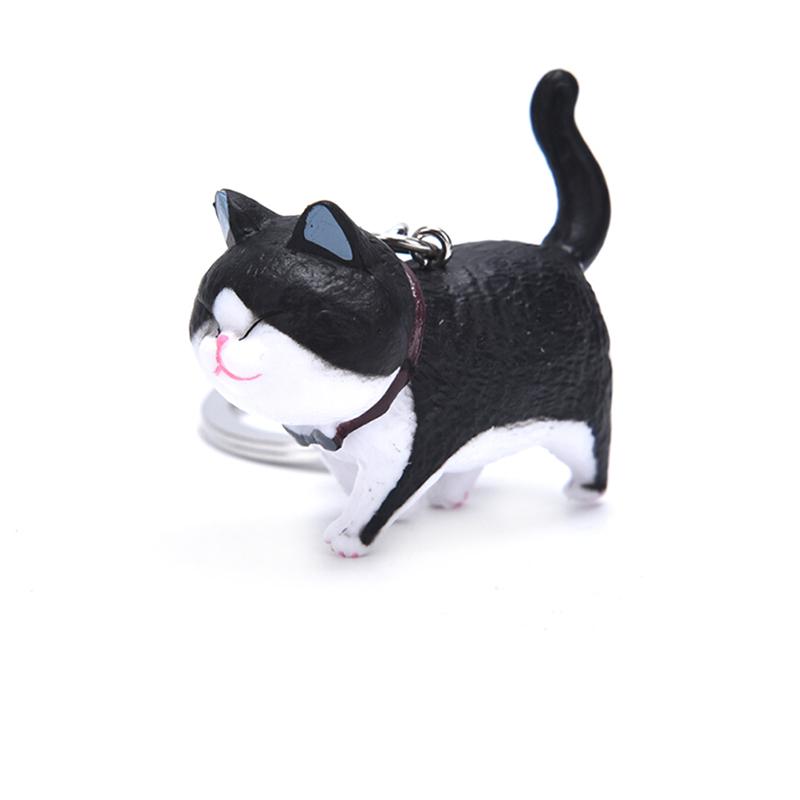 Self Healing Warm Series Japanese Cat Keyring Round Rolling Simple Cat Handmade Mountaineering Ring Keychain