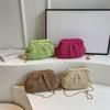 Summer Beach Fashion Hollow Out Women Clip Woven Shoulder Bag Straw Weave Chain Casual Crossbody Bags
