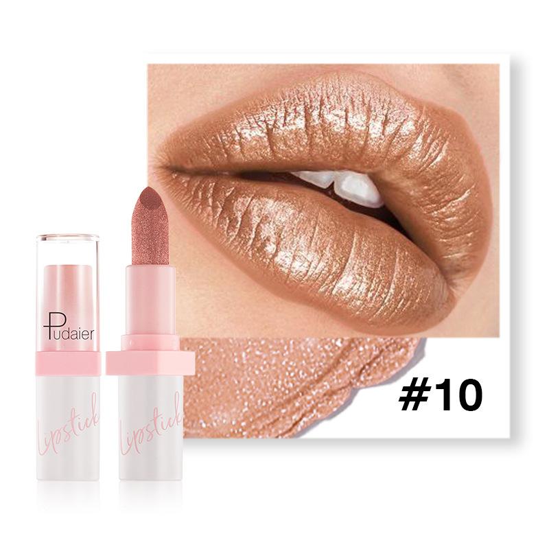 Lila Roter Lippenstift Glitzer Metallischer Lippenstift Hohe Pigmentierung Perlmutt Diamant Matt Lippenstift Nicht an Tasse haftend Langanhaltender Lippenlack Lipgloss