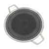 Koreanische Grillpfanne Edelstahl Antihaftbeschichtet Doppelgriff Rund BBQ-Grillplatte für Induktionskochfeld Outdoor Camping Grillen 34cm/13.4in