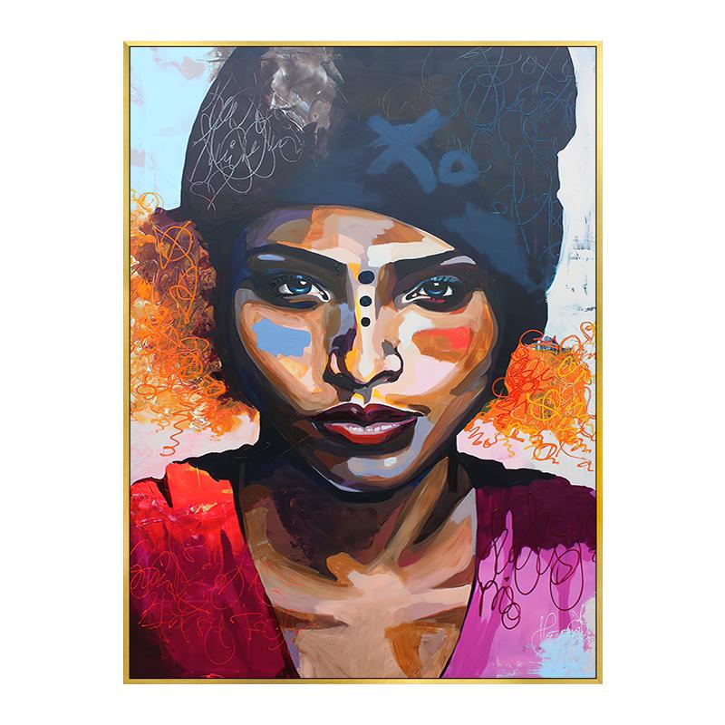 Африканская девушка, черная индийская женщина, скандинавские граффити, абстрактная фигура, холст, живопись, настенные художественные фотографии, постеры и принты, домашний декор 21x30cm No Framed