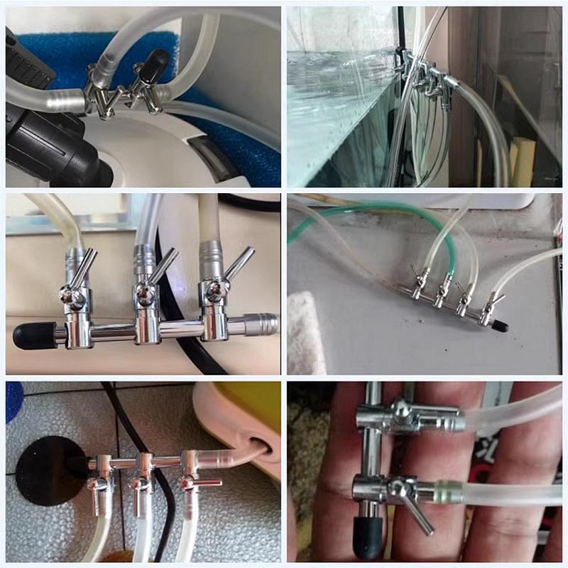 Aquarium Air Splitter Valve Stainless Steel Fish Tank Air Flow Control Switch Valve 1~5 Ways Distributor Oxygen Pump Accessories