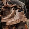 Designer White Men's Motorcycle Boots Fashion Leather Ankle Boots Man Comfortable Outdoor Platform Boots For Man Casual Boots