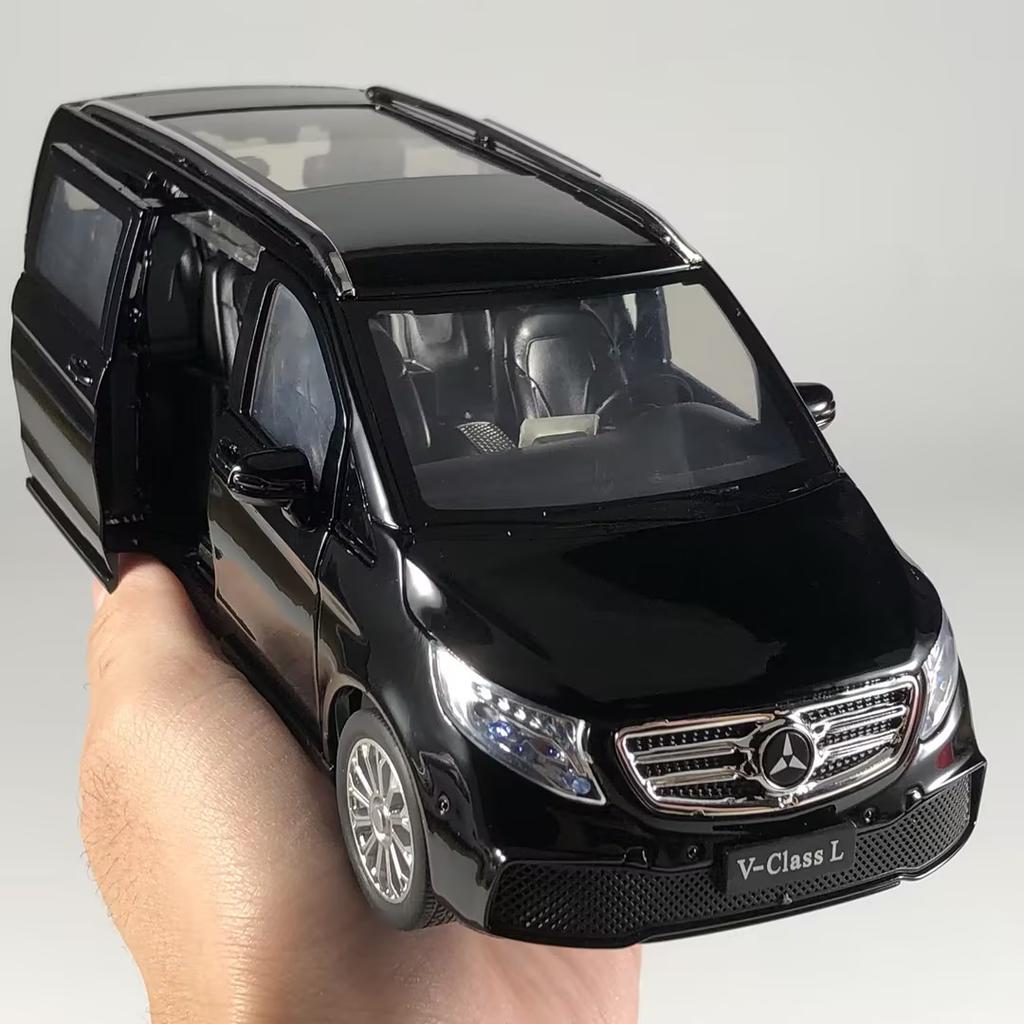 1/24 Benz V260L MPV Alloy Metal Diecast Model Car Home Trendy Ornaments and Computer Desktop Decoration High Simulation Vehicles