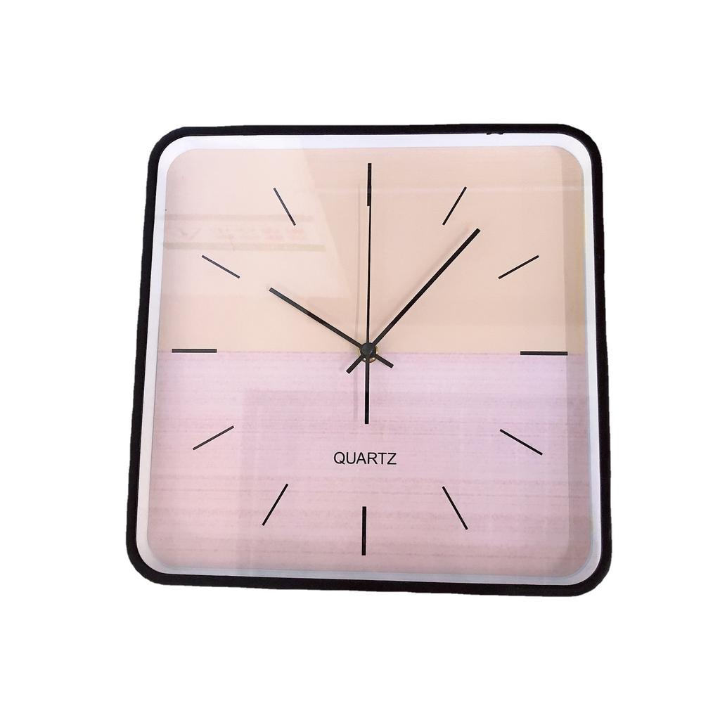 12-inch Square Simple Creative Retro Home Quartz Wall Clock, Living Room and Bedroom Wall Table 30cm