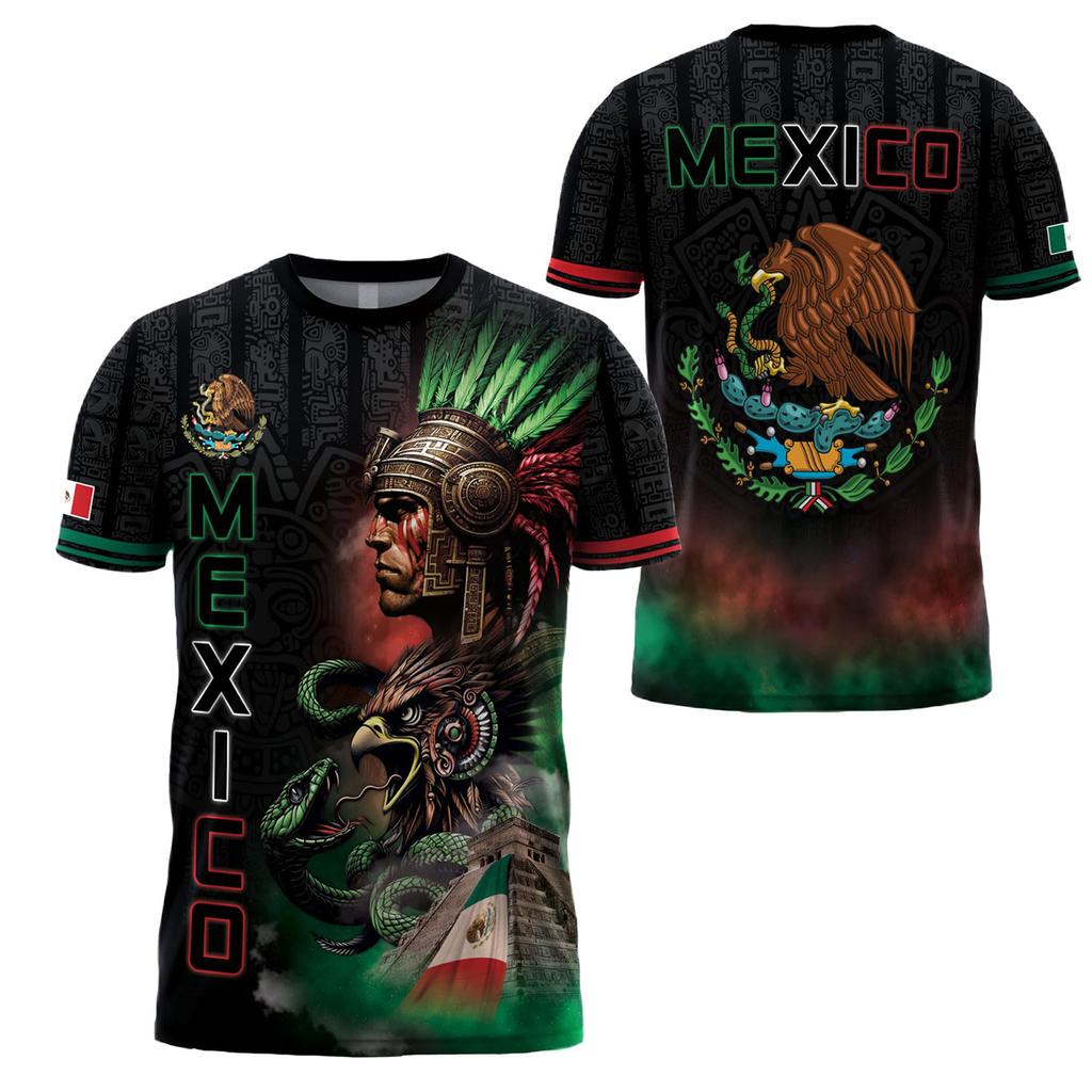 Men's Casual Short Sleeve T-Shirt Mexico Letter Print Crew Neck Lightweight Soft Fabric Comfortable Fit