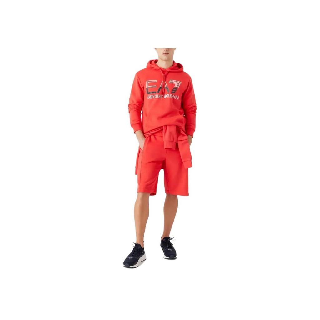Emporio Armani FW23 EA7 Series Letter Print Mid-Rise Straight Casual Shorts Men shorts Orange 3RPS57-PJLSZ-1480