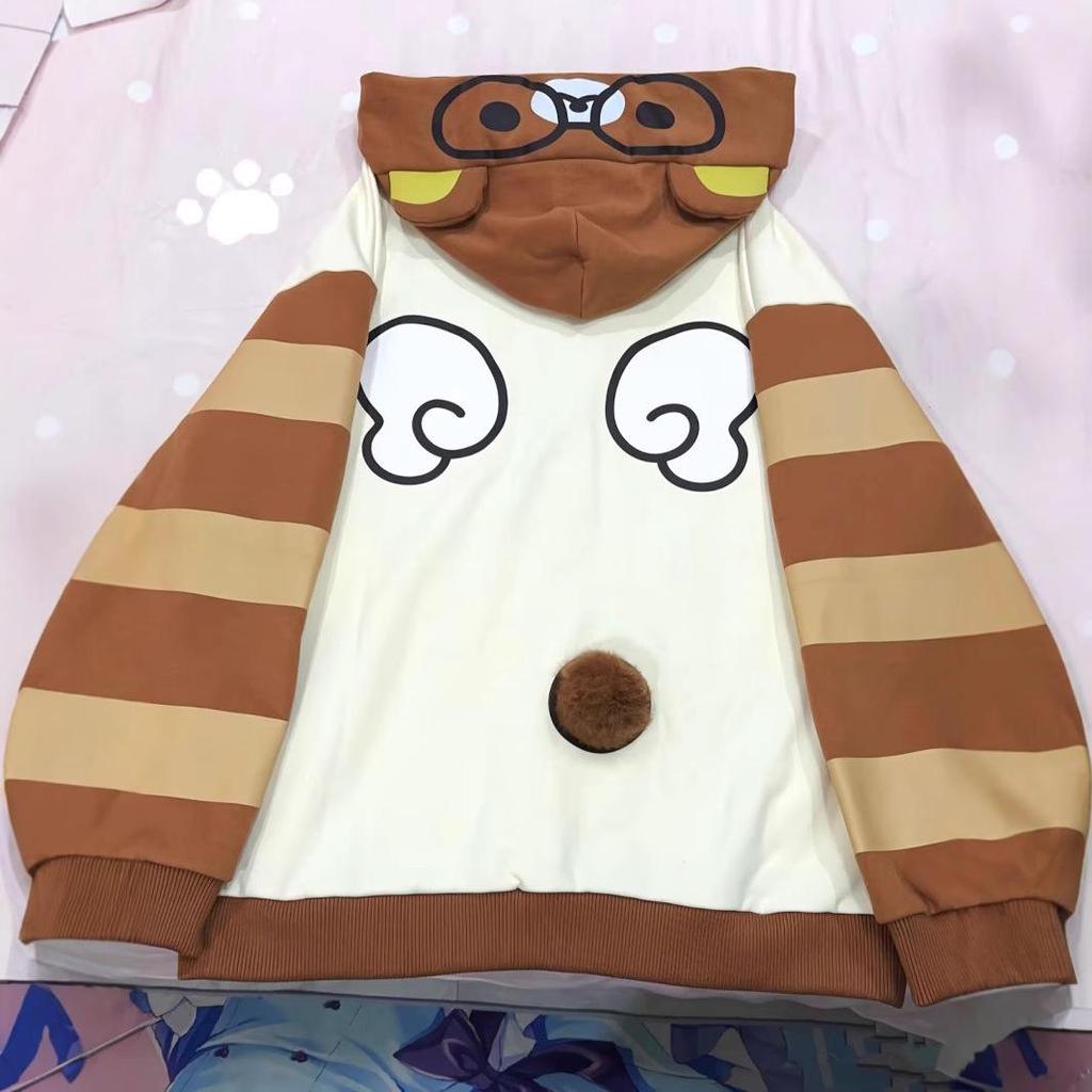 Fleecegefüttertes Kawaii Sweatshirt - Soft Girl Otaku Stil mit Rilakkuma Brillen Design