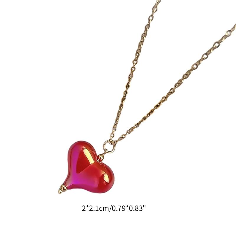 Trendy Heart Pendant Necklace Long Chain Women 2023 Jewelry Choker Necklaces Wedding Jewelry Gift for Valentines Day