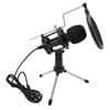 USB Computer Microphone Cardioid Condenser Mic Kit with Foldable Tripod for Studio Recording