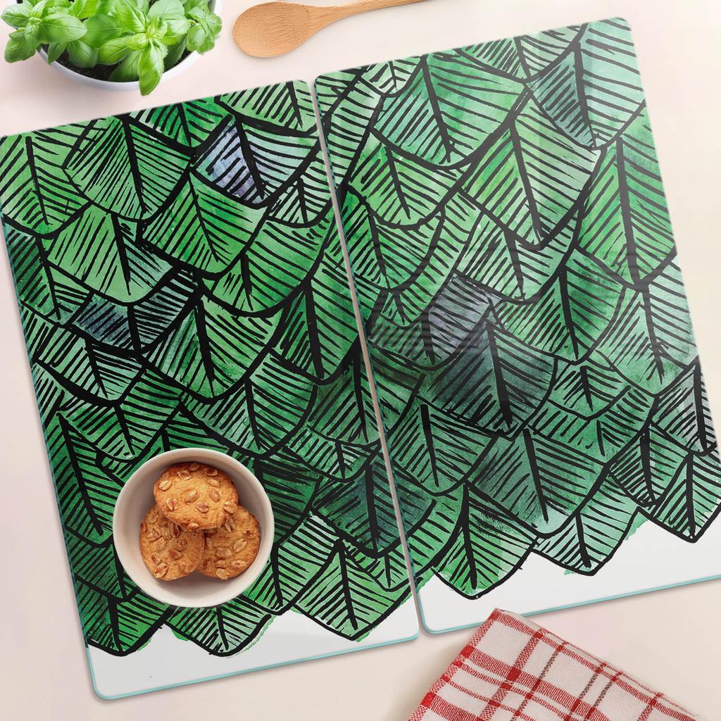 Deski Kuchenne Szklane Do Krojenia Z Grafiką Abstrakcyjne Pióra 2X30X52 Cm