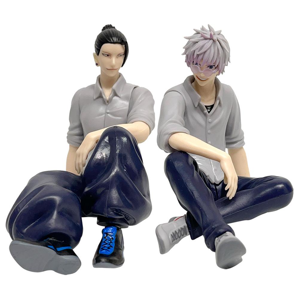 FiguresJujutsu Kaisen Satoru Gojo Geto Suguru Sitting Gift Look Up Sitting Posture Toji Figures PVC Anime Model Collection Toys