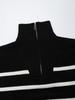 Autumn/Winter Color Block Striped Zip-Up Sweater - Long Sleeve Fashion for Europe & America