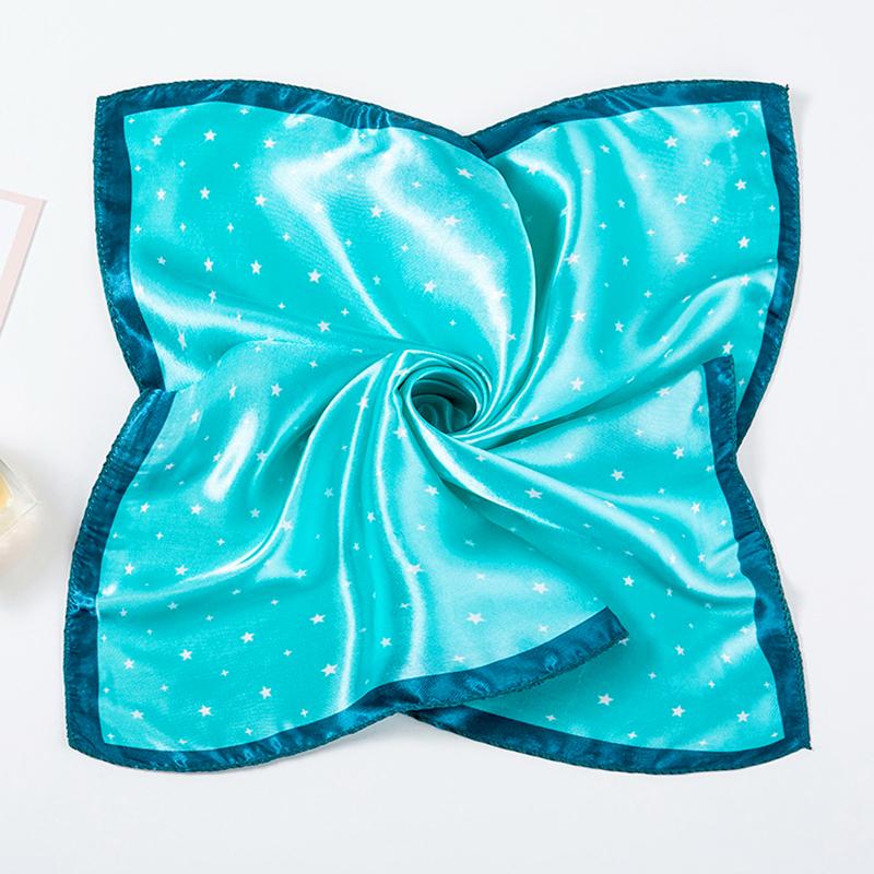 1 Peça Bandana Comissários de Bordo 50x50CM Moda Poliéster Elegante Lenços Quadrados Hijab Femininos