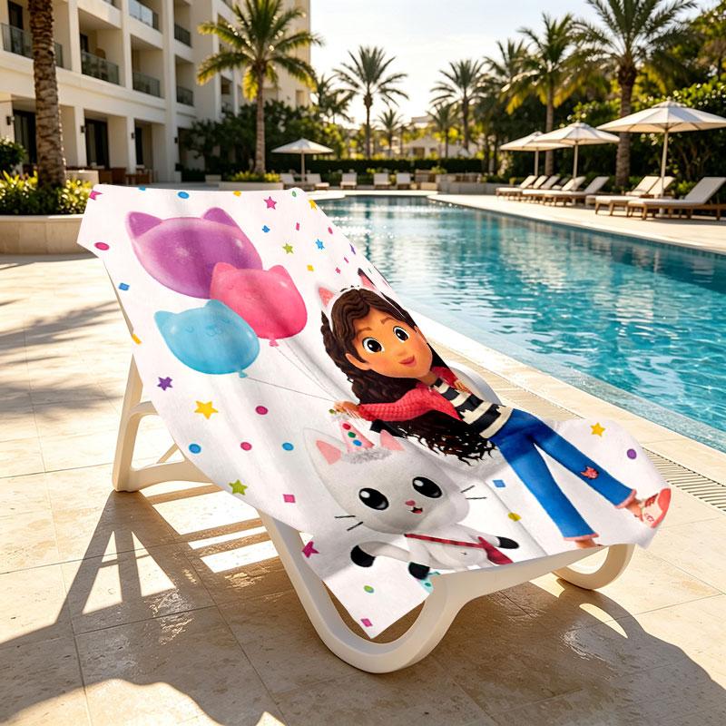 Gabby's Dollhouse Print Beach Towel Design, Soft, Lightweight. for Home Bathroom, Spa, Pool, Yoga, Surfing, Camping, Gift for Family, Friend