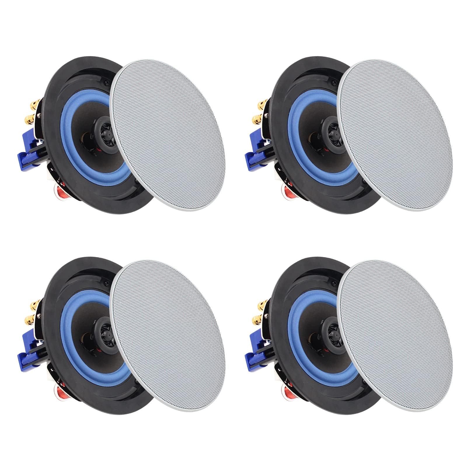 

Herdio Bluetooth Speaker System Mount Speaker System 4-inch 2-way Ceiling-Mount (4 Speakers) - Round, 160W, In-Ceiling белый
