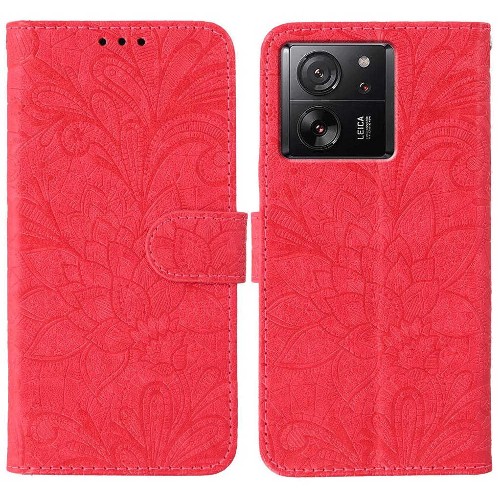 For Xiaomi 13T Pro/13T Case Lace Flowers PU Leather Flip Wallet Phone Cover