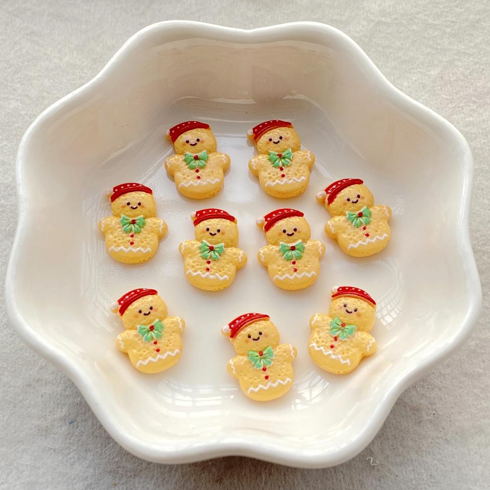 

30Pcs Mini Cartoon Christmas Snowman, Biscuit Man, Dog Nail Art Flat back Rhinestone DIY Manicures Appliques Accessories Crafts