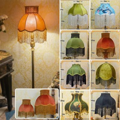 Vintage Lampshade with Tassels E27 Base Universal Replacement Shade European Court Style DIY Lamp Cover for Table Floor Lamp