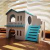 Wooden Hamster Deluxe Double Deck Villa Natural Living Hideout Hut Toy Small Animal Chew Toy for Hamster Cage