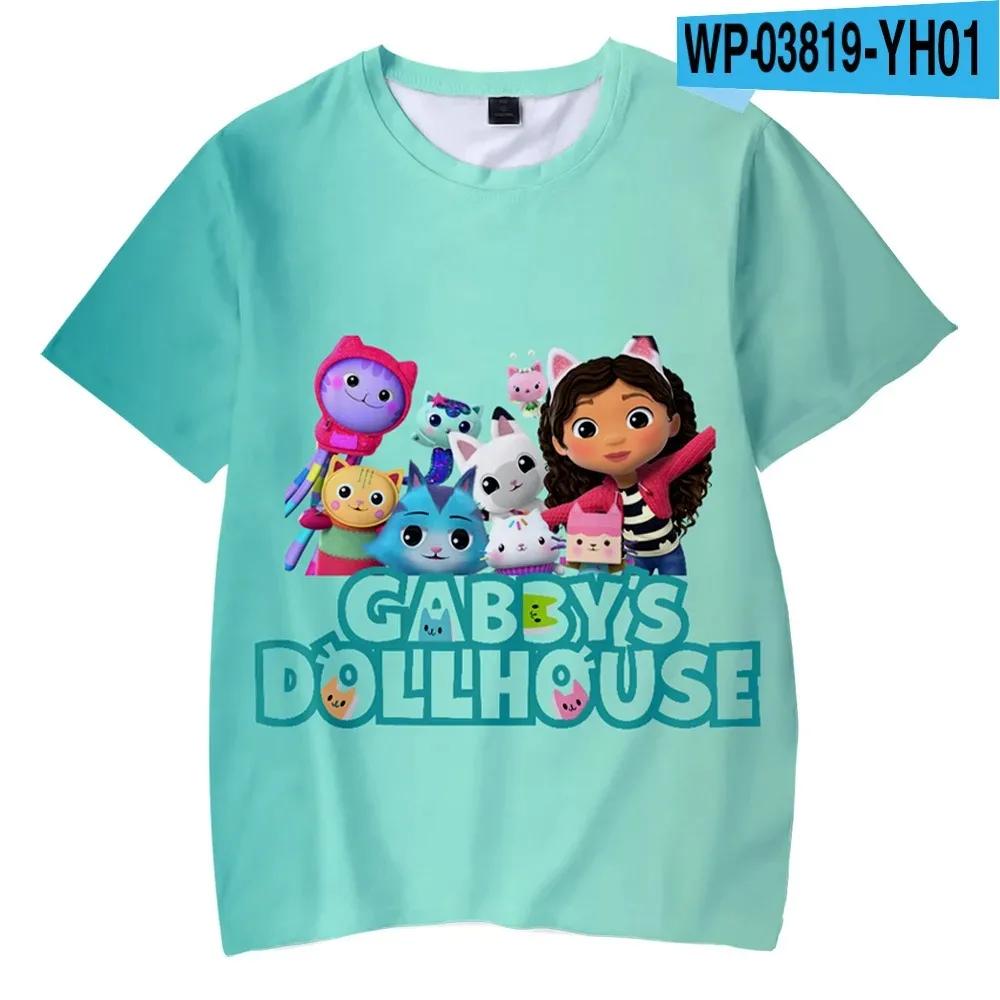 Camisetas 3D para niños Anime Gabbys DollHouse Niños Niñas Ropa Casual Linda Moda Camiseta Oversize Camisetas para Niños Tops Ropa