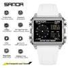 SANDA Men's Luminous Waterproof Sports Watch - Square Design with Multifunctional Countdown Timer