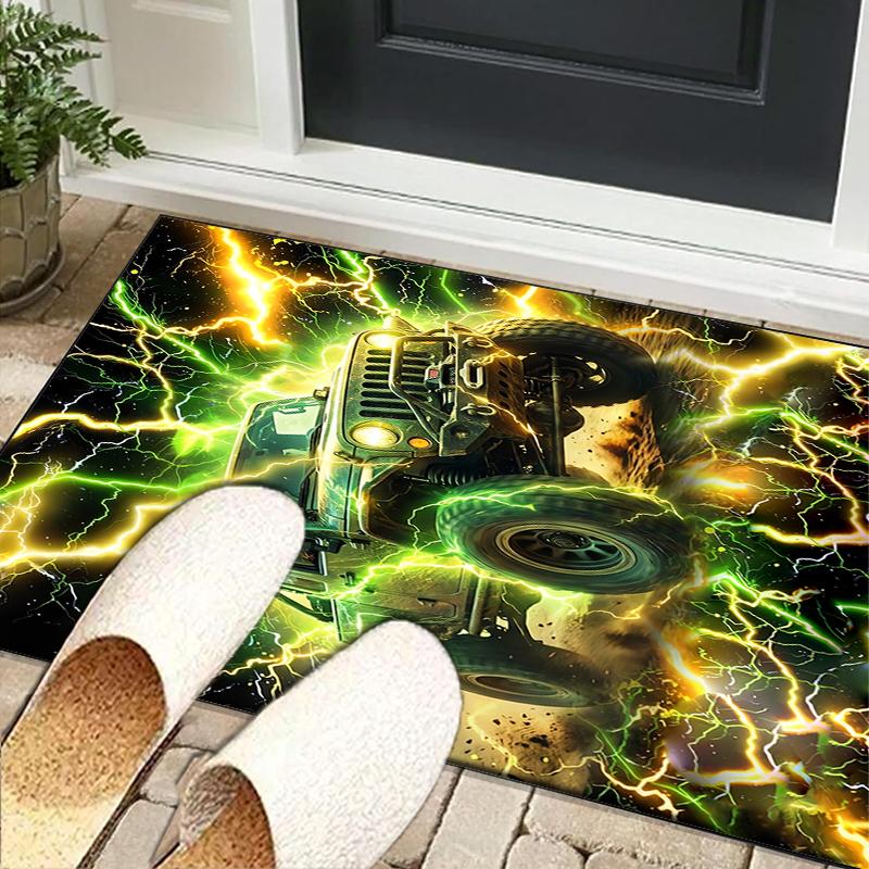 Nighttime Truck Drive Office Rug Chair Mat, Game Carpet, Suitable for Front Door, Bedroom, Living Room, Desk, Holiday Gift