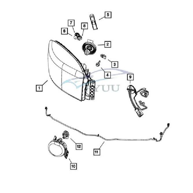For Dodge Ram 1500 2500 3500 2009-2017 68193062AB Headlight Light Wiring Harness