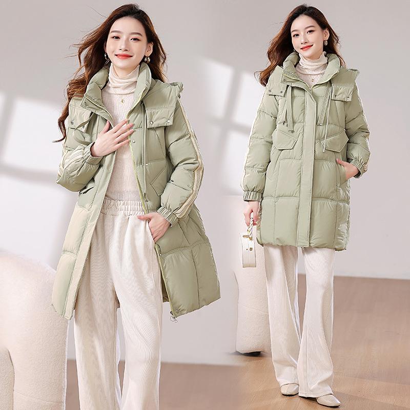 Down and padded jacket women's mid-length model 2025 new winter thickened padded jacket loose cotton jacket