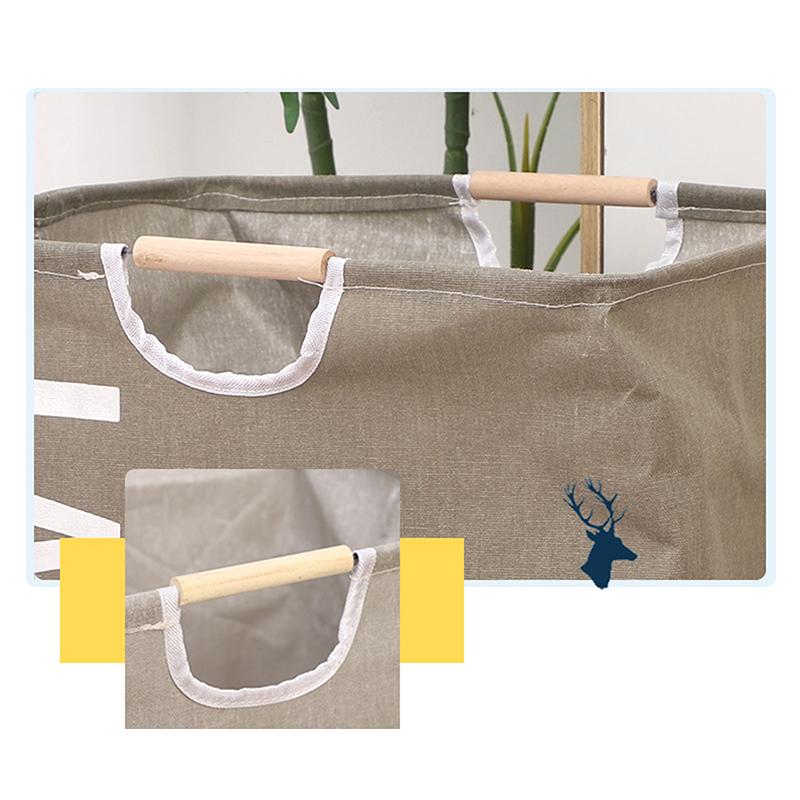 Large Capacity Waterproof Laundry Basket Cotton Linen Dirty Clothes Basket Home Organizer Bucket Foldable Sundries Storage Bag