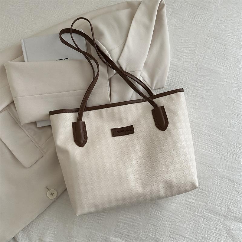 

Commuter tote bag 2025 spring and summer new versatile ins splicing texture shoulder underarm bag tote bag tide