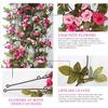 Rose Artificial Flowers Pink Silk Ivy Vine Hanging Garland Green Leaves With Flowers Decoration