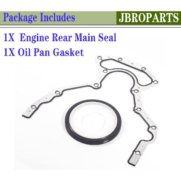 BS40640 Rear Main Seal Kit For Chevy Silverado 1500 1997-2016 GM LS Engines 4.8L 5.3L 5.7L 6.0L 6.2L - Replacement Crankshaft Seal & Metal Gasket