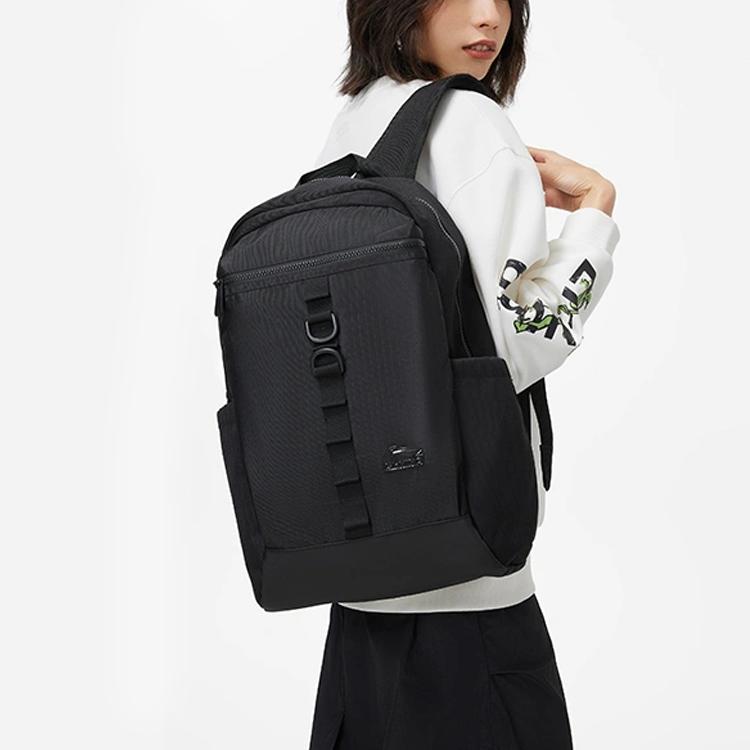 Li Ning Sports Lifestyle Series Letter Water-Resistant Eco-Friendly Large Capacity Polyester Backpack Unisex Backpack Black ABSU101-1