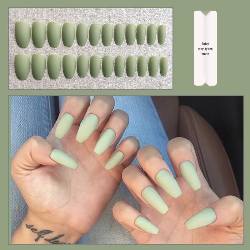 European & American Frosted Matte Press-On Ballet Nails