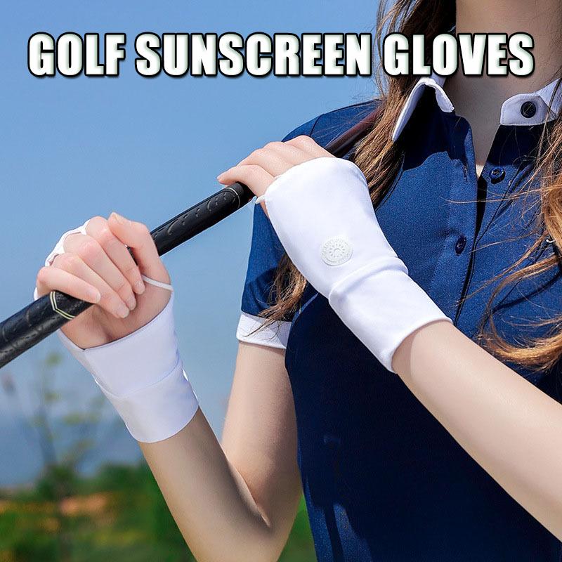 Golfové rukavice na opalování Ledové hedvábí Ženy Outdoorové sporty Rukavice na půl prstů Tenká část Prodyšná Absorpce potu