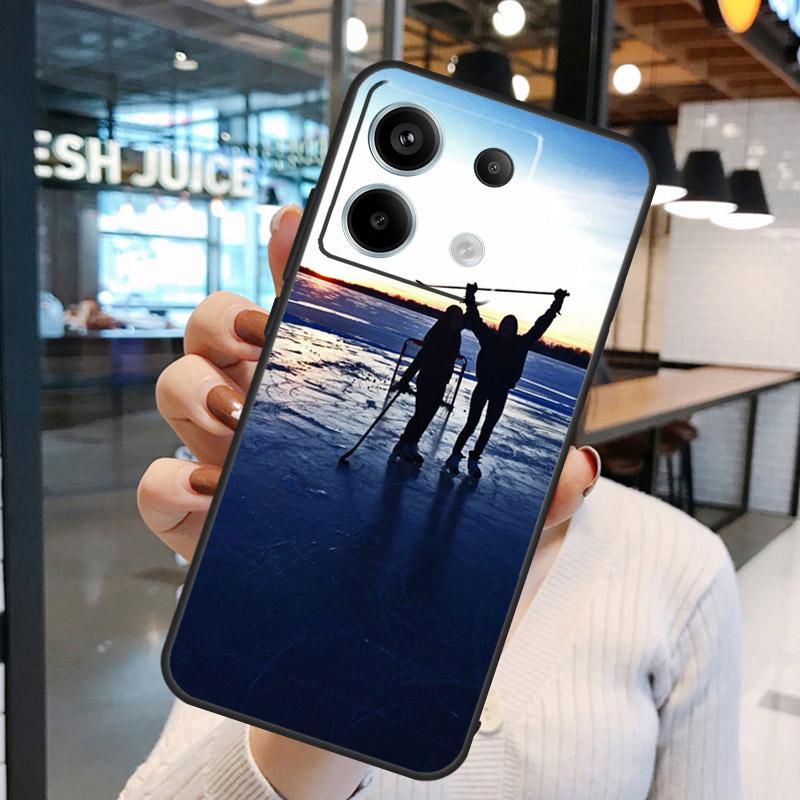 Hockey Stick and Puck Case For Xiaomi Redmi Note 11 9 10 12 13 14 15 Pro Plus Redmi 15 15C 10C 12C 13C 14C Cover
