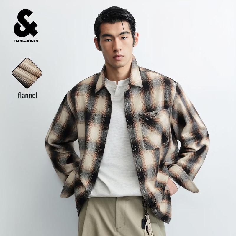 Jack & Jones Men's Cotton Plaid Long Sleeve Shirt