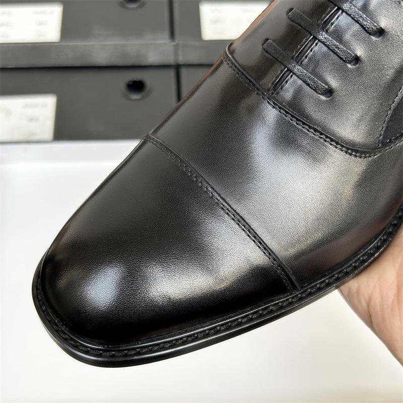 Three Joint Leather Shoes Men'S Foot Cover Business Dress Leather Breathable Suit Groom Wedding Men'S Shoes Men'S Leather Shoes Wooden Root