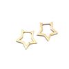 European and American environmental protection stainless steel steel earrings, five-pointed star glossy gold earrings, women's light luxury high-end