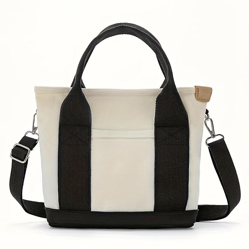 Canvas New Women's Handbag, Simple and Fashionable Bento Bag, Women's Handbag, Hand-held Shoulder, Crossbody Tote Bag