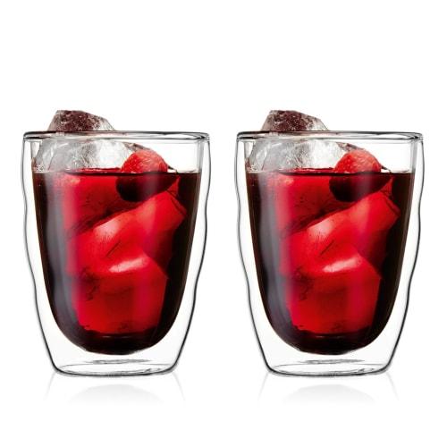 BODUM Pilatus Double-Wall Glass Tumbler, 350ml, Set of 2, Insulates Hot or Cold Drinks, Double-Walled, Heat-Resistant, Microwave, Oven, Dishwasher, an