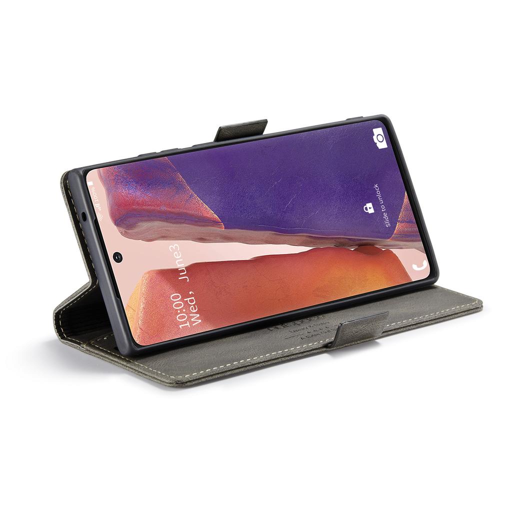 Für Samsung Galaxy Note20 Brieftasche Hülle AUTSPACE A01 Leder Ständerhülle mit RFID-blockierendem Kartenhalter