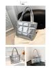Korean Style 2024 Chic Women's Cotton Padded Shoulder Bag - Lightweight, Fashionable, Bucket Bag